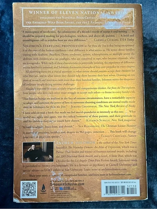 Far From the Tree by Andrew Solomon - Gold Cover Paperback Book - Picture 2 of 8